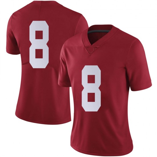 Alabama Crimson Tide Women's John Metchie III #8 No Name Crimson NCAA Nike Authentic Stitched College Football Jersey CX16X43AG